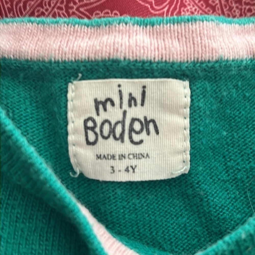 MINI BODEN girls 3-4y Christmas reindeer dress. Green. - Picture 2 of 8